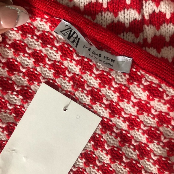 Zara Red and White Crochet Top - Picture 5 of 6